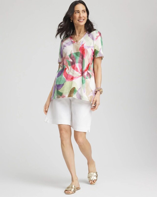 Floral Short Sleeve Forward-Seam Tee - image 2